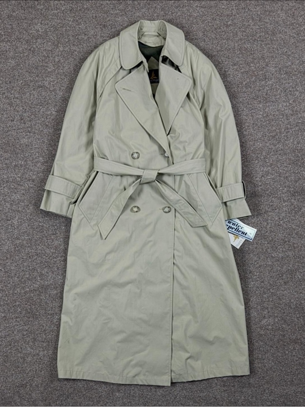 Misty Harbor Long Double Breasted Belted Trench Coat Women’s 8‎ Removable Liner